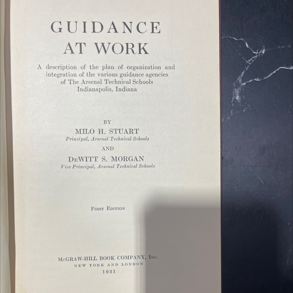 guidance at work book, by milo h. stuart, dewitt s. morgan, 1931 Hardcover image 2