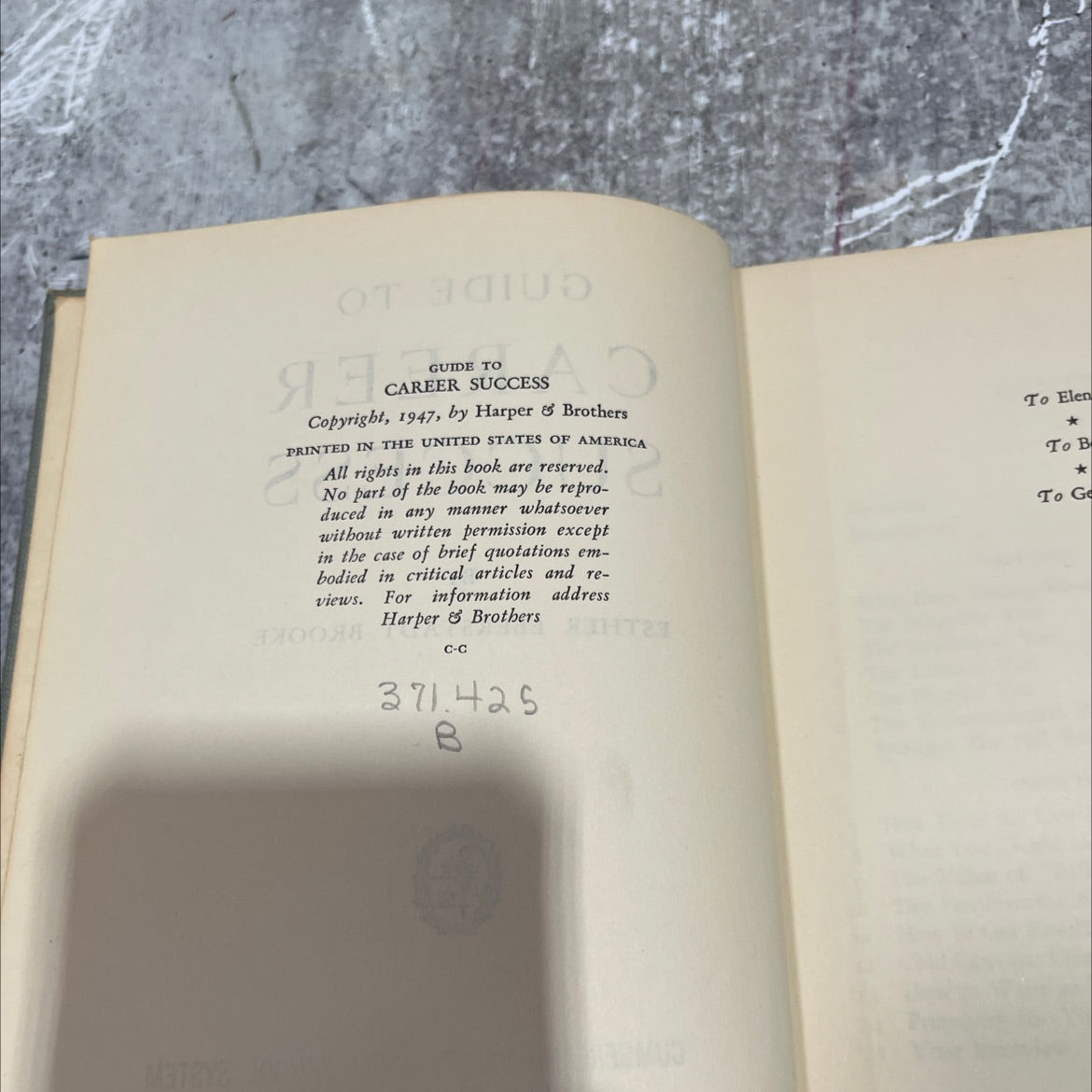 guide to career success book, by esther eberstadt, 1947 Hardcover image 3