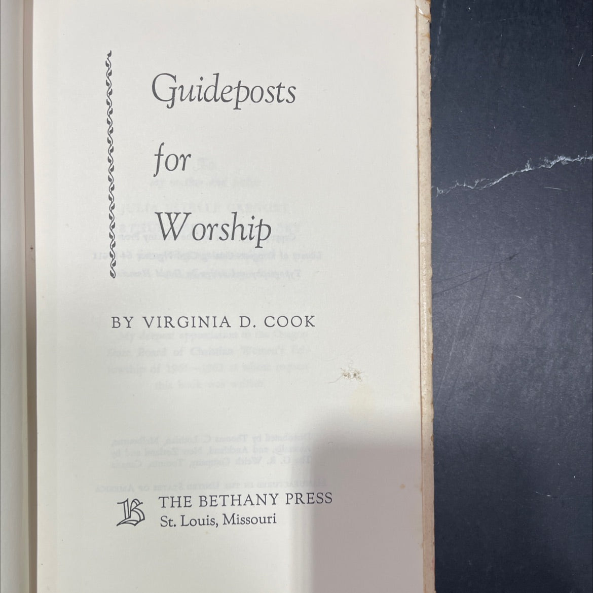 guideposts for worship book, by virginia d. cook, 1964 Hardcover ...
