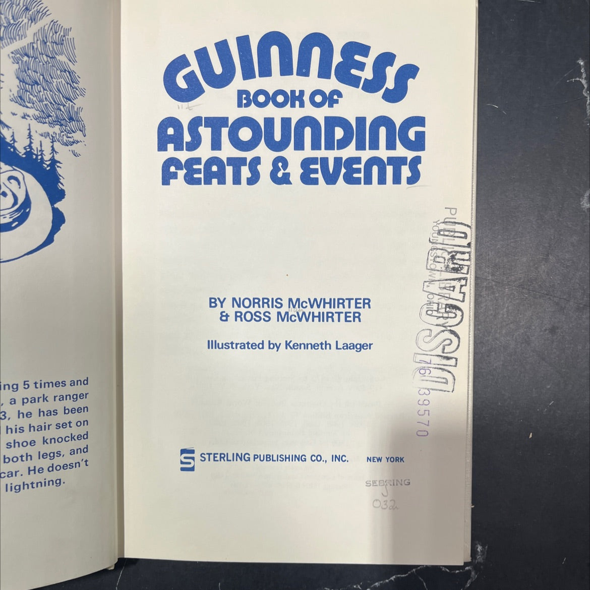 guinness book astounding feats & events book, by norris mcwhirter & ross mcwhirter, 1975 Hardcover image 2