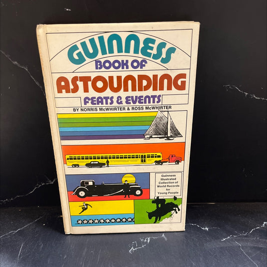 guinness book astounding feats & events book, by norris mcwhirter & ross mcwhirter, 1975 Hardcover image 1