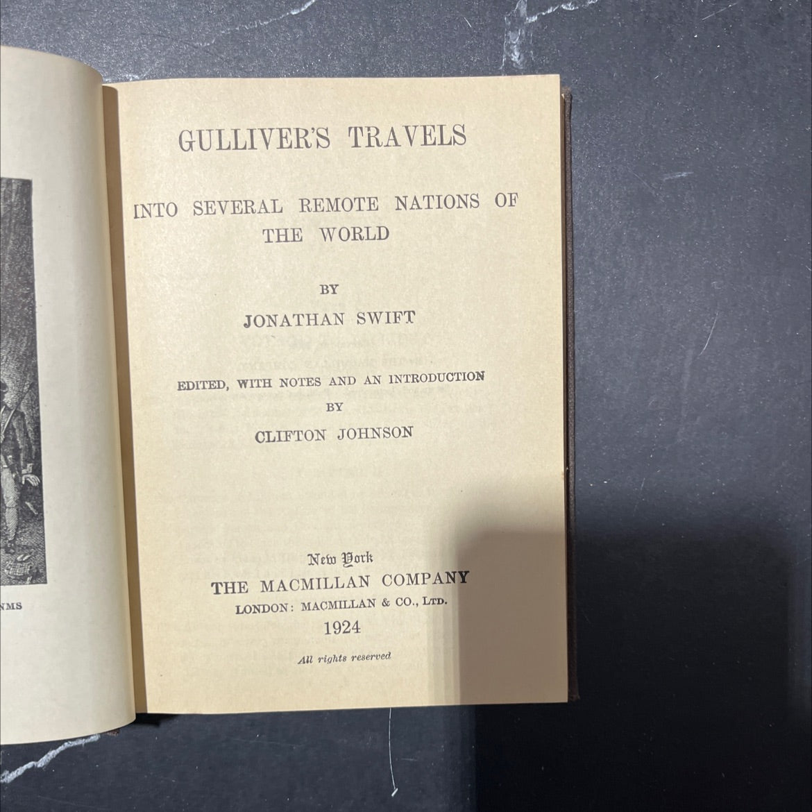 gulliver's travels into several remote nations of the world book, by jonathan swift, 1924 Hardcover image 2