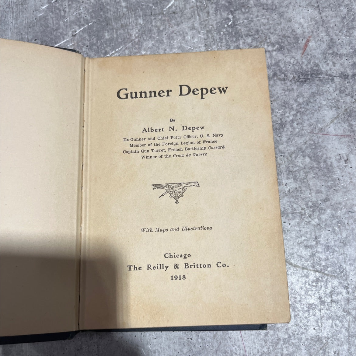 gunner depew book, by albert n. depew, 1918 Hardcover image 2