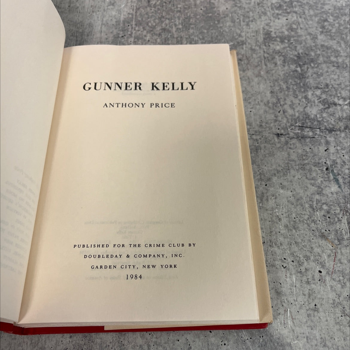 gunner kelly book, by anthony price, 1984 Hardcover image 2