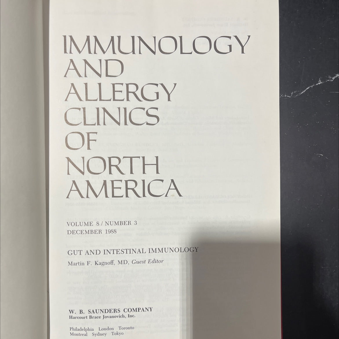 gut and intestinal immunology book, by Martin F. Kagnoff, MD, 1988 Hardcover image 2