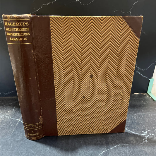 hagerup's illustrated conversational lexicon fourth revised and enlarged edition book, by povl engelstoft, 1952 Leather image 1