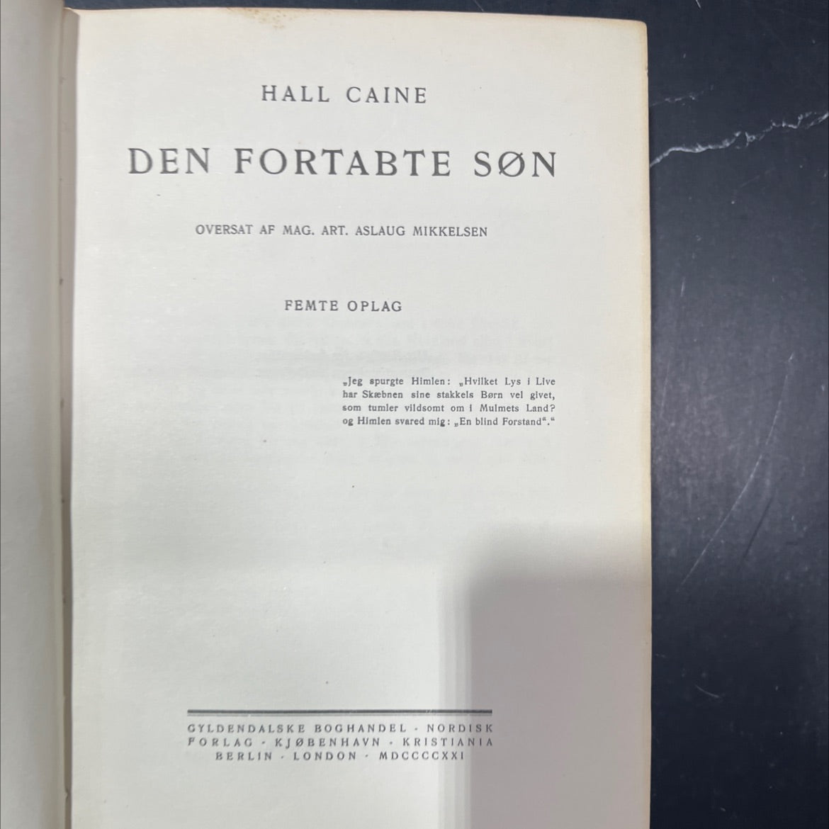 hall caine den fortabte søn book, by hall caine, 1921 Hardcover image 2