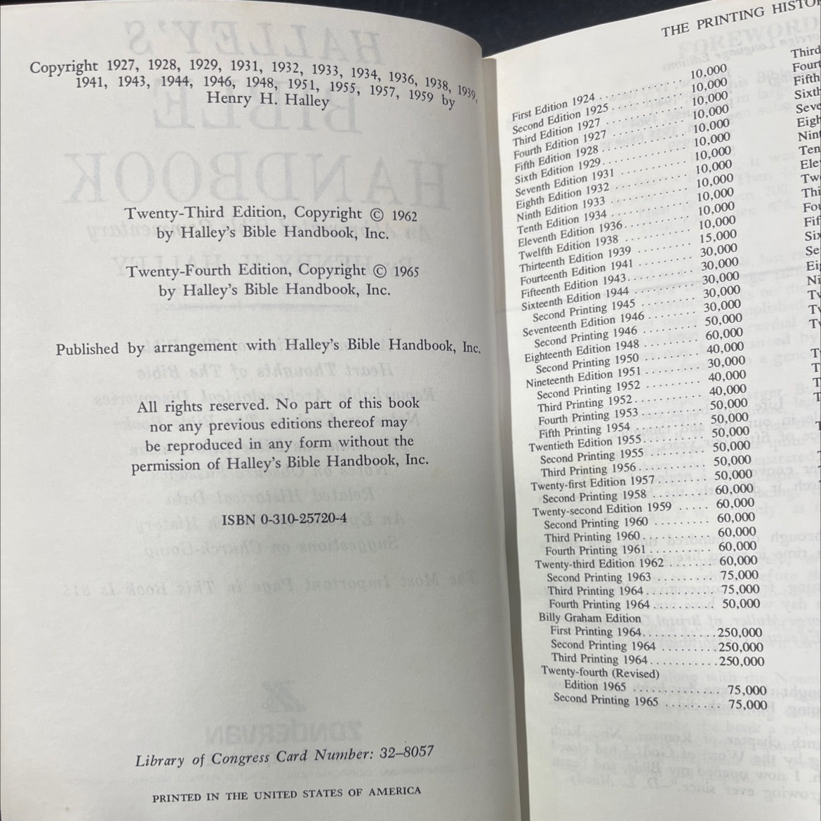 halley's bible handbook an abbreviated bible commentary book, by henry h. halley, 1965 Hardcover image 3