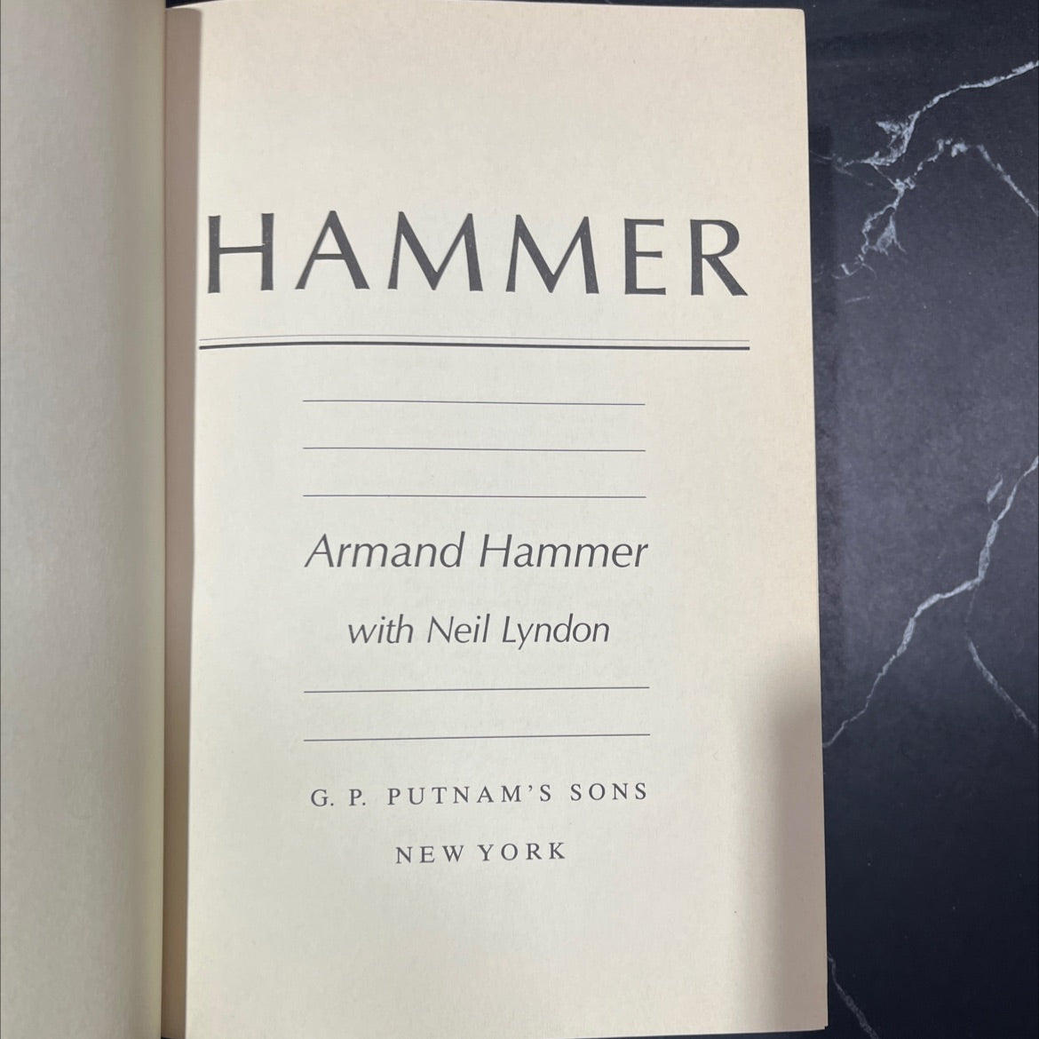 hammer book, by armand hammer, 1987 Hardcover image 2