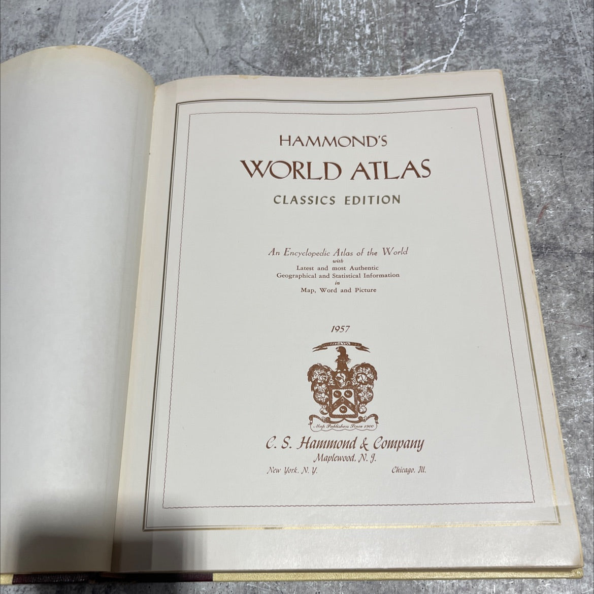 hammond's world atlas classics edition book, by c. s. hammond & company, 1957 Hardcover image 2