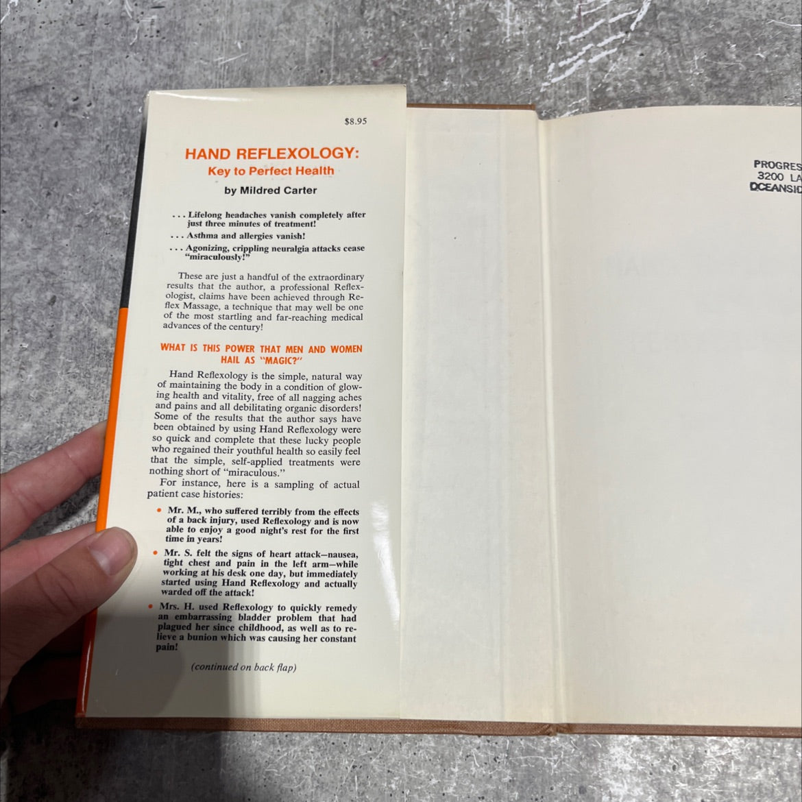 hand reflexology: key to perfect health book, by mildred carter, 1975 Hardcover image 4