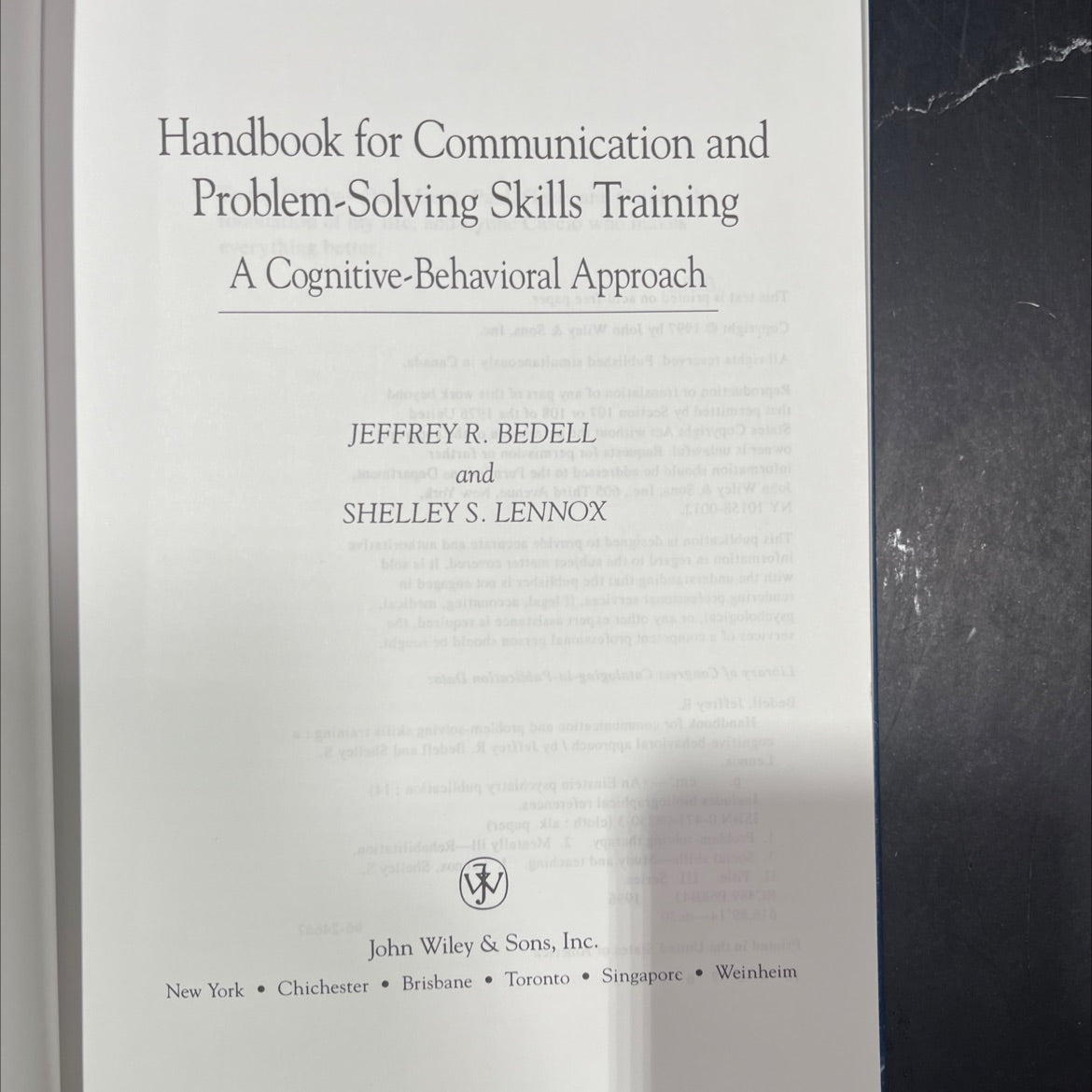 handbook for communication and problem-solving skills training a cognitive-behavioral approach book, by jeffrey r. image 2