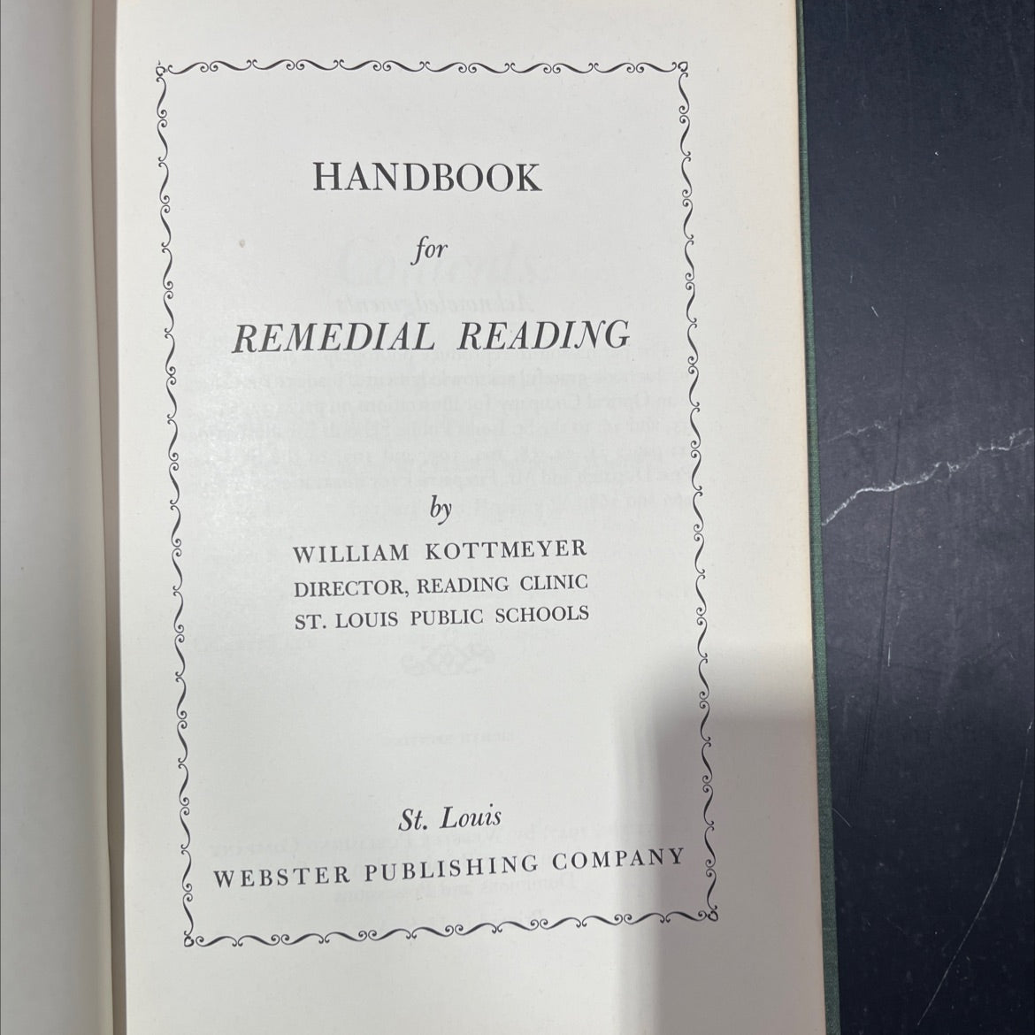 handbook for remedial reading book, by william kottmeyer, 1947 Hardcover image 2