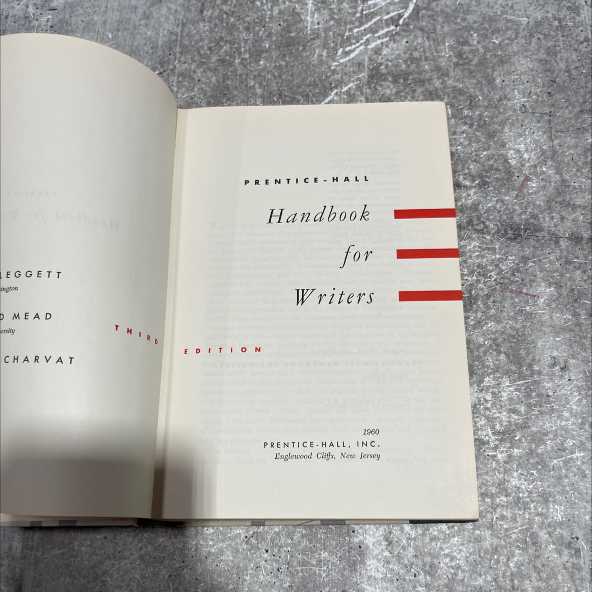 handbook for writers book, by leggett, charvat, 1960 Hardcover image 2