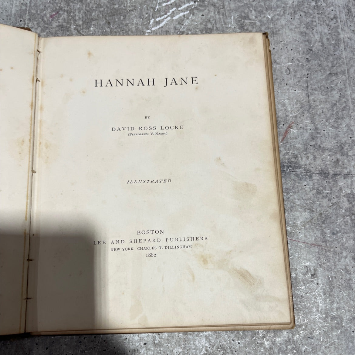 hannah jane book, by david ross locke, 1882 Hardcover image 2