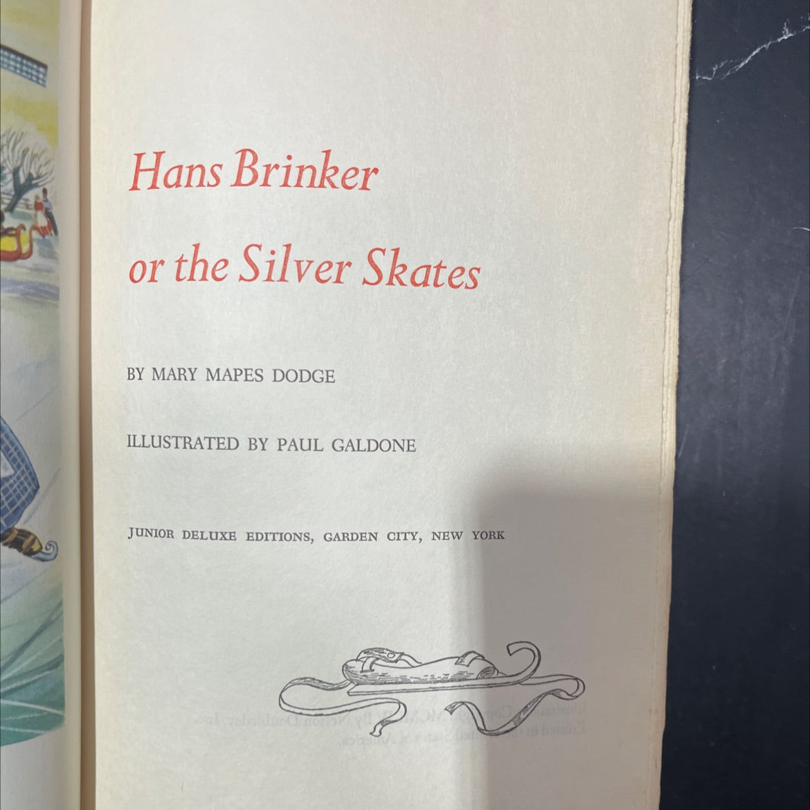 hans brinker or the silver skates book, by mary mapes dodge, 1954 Hardcover image 2