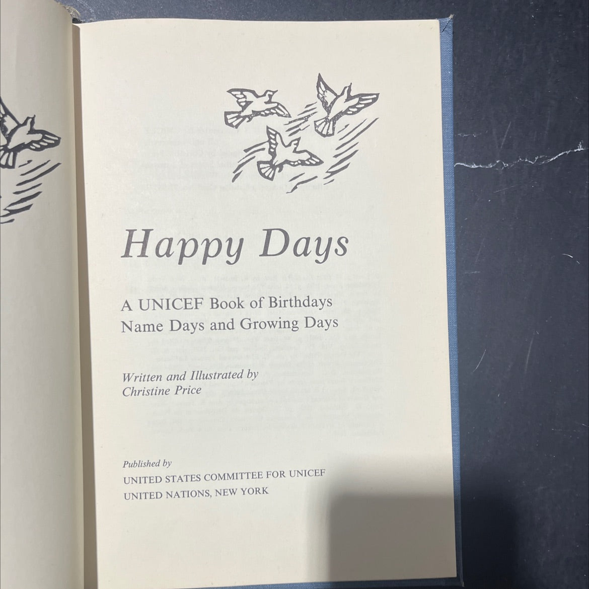 happy days a unicef book of birthdays name days and growing days book, by christine price, 1969 Hardcover image 2
