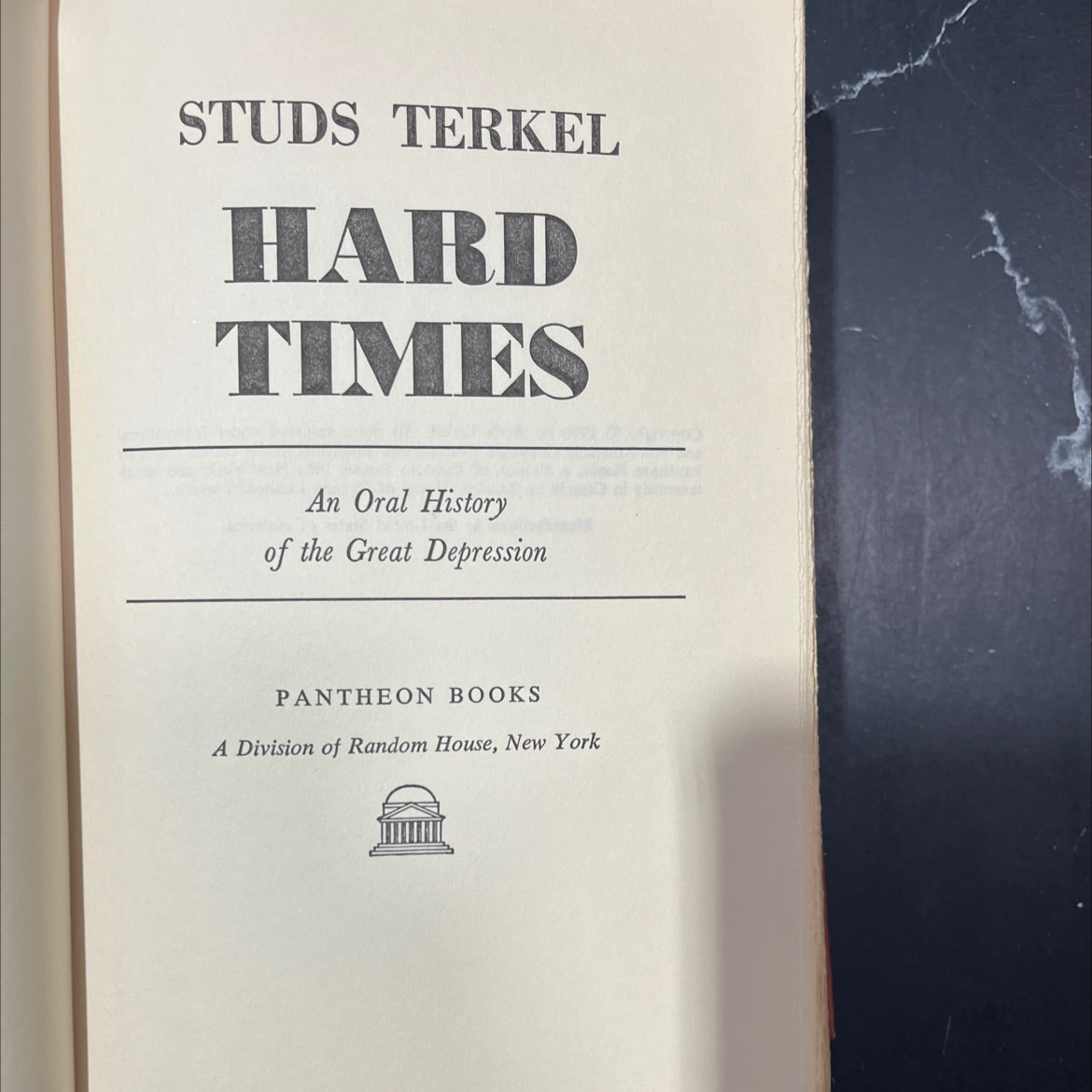 hard times an oral history of the great depression book, by studs terkel, 1970 Hardcover image 2
