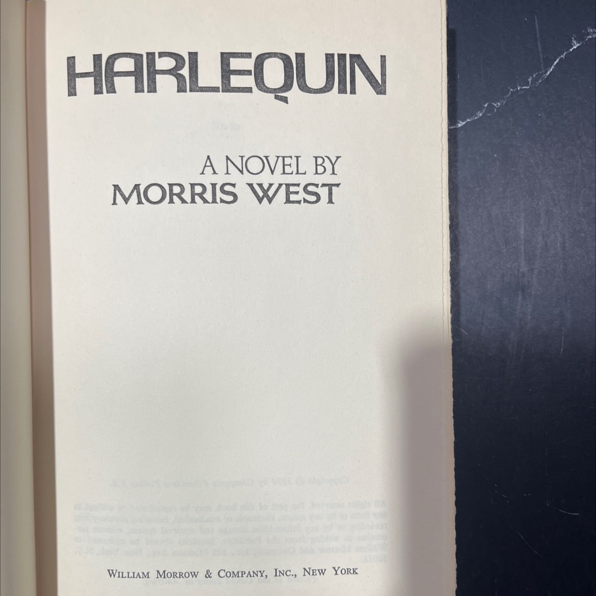harlequin book, by morris west, 1974 Hardcover image 2