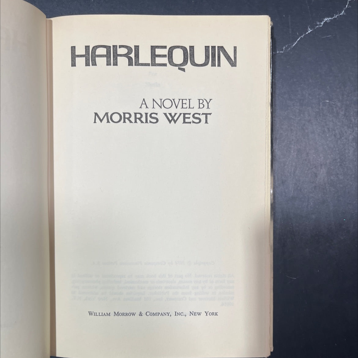 harlequin book, by morris west, 1974 Hardcover image 2