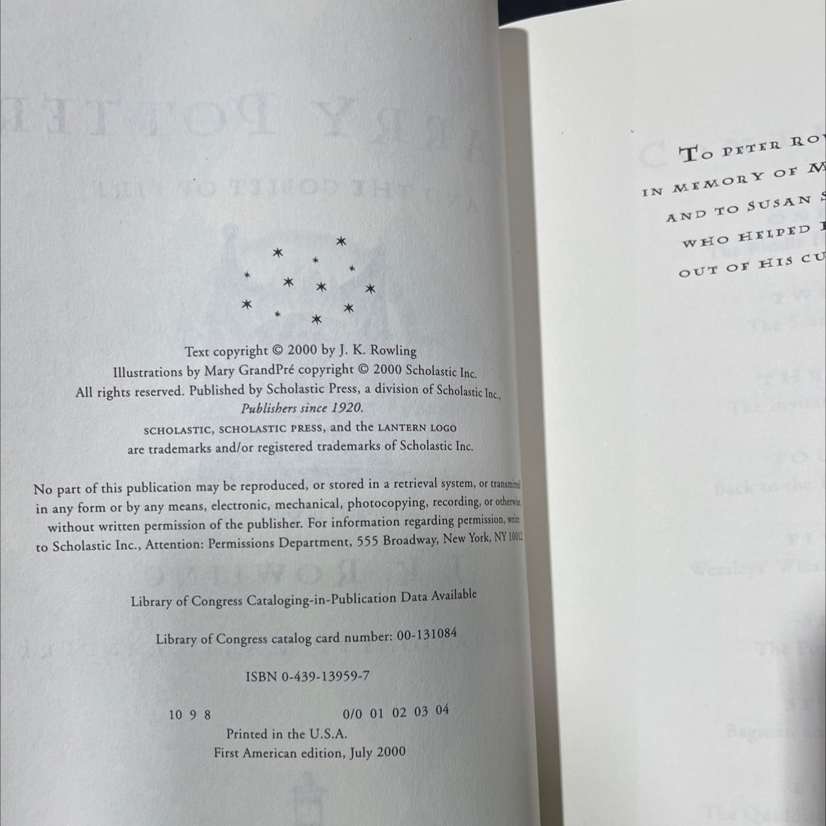 harry potter and the goblet of fire book, by J. K. Rowling, 2000 Hardcover image 3