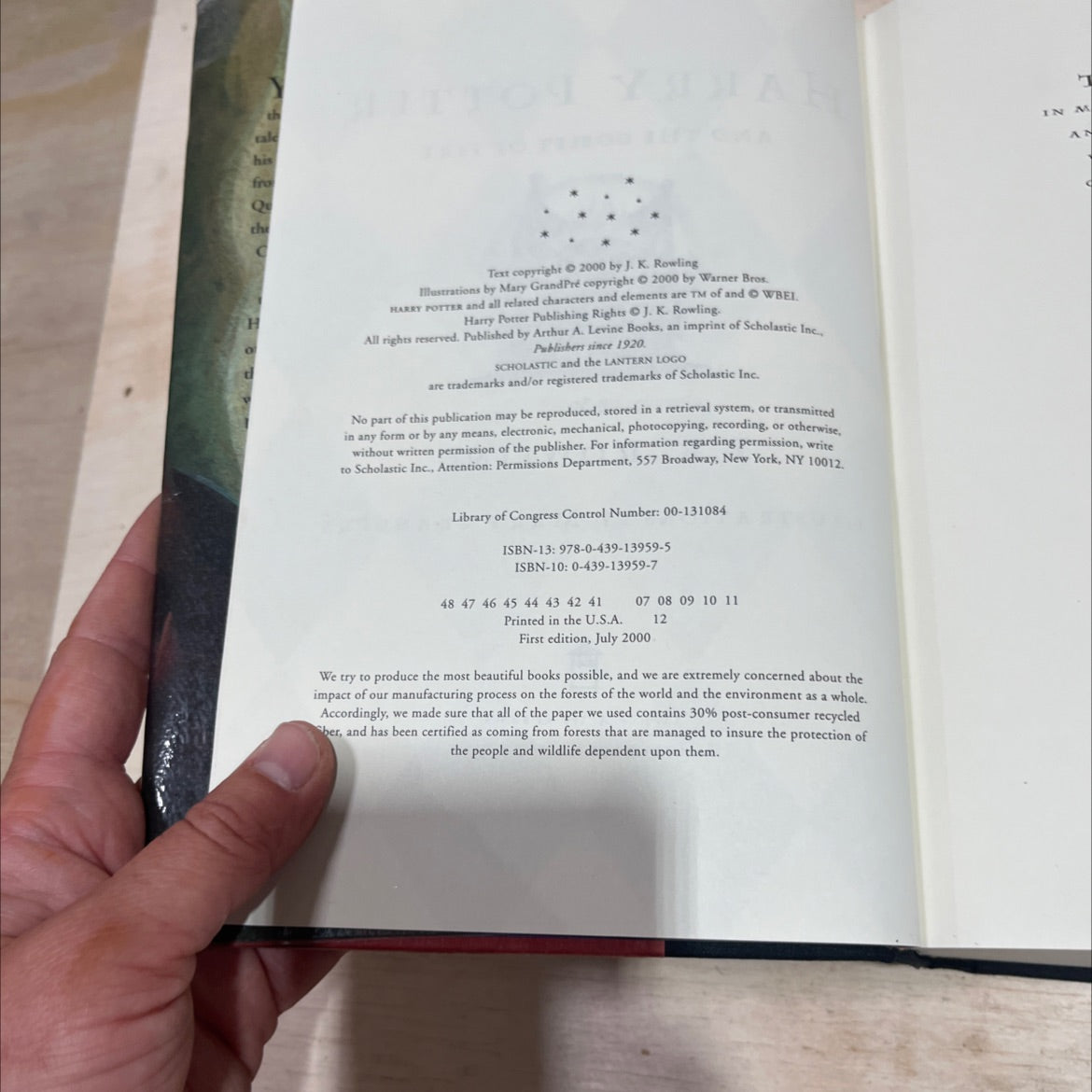 harry potter and the goblet of fire book, by j. k. rowling, 2000 Hardcover image 3