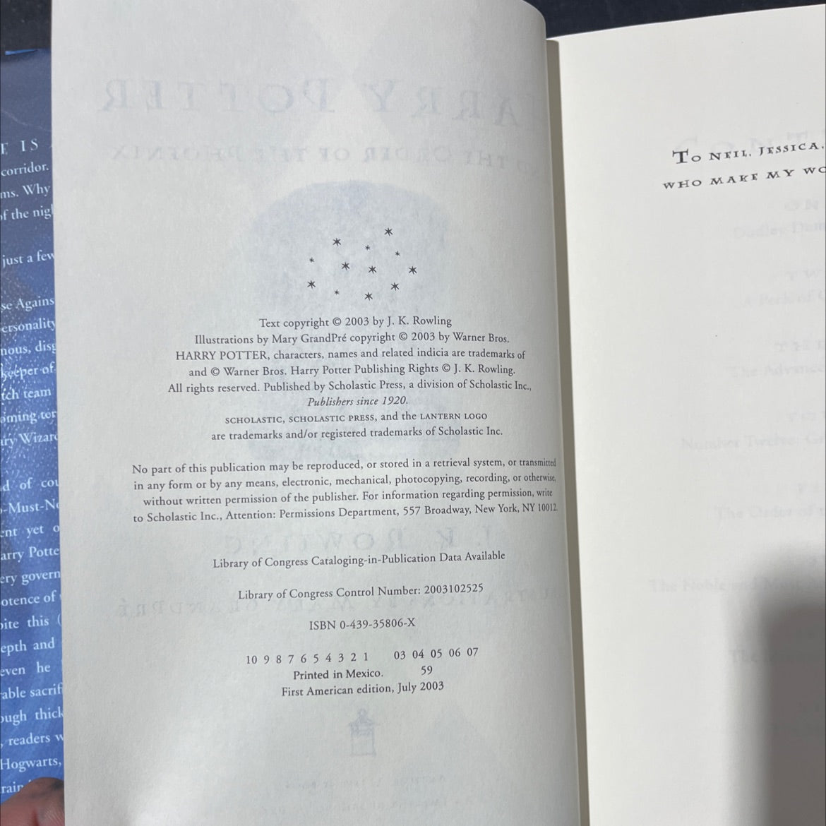 harry potter and the order of the phoenix book, by j. k. rowling, 2003 Hardcover image 3