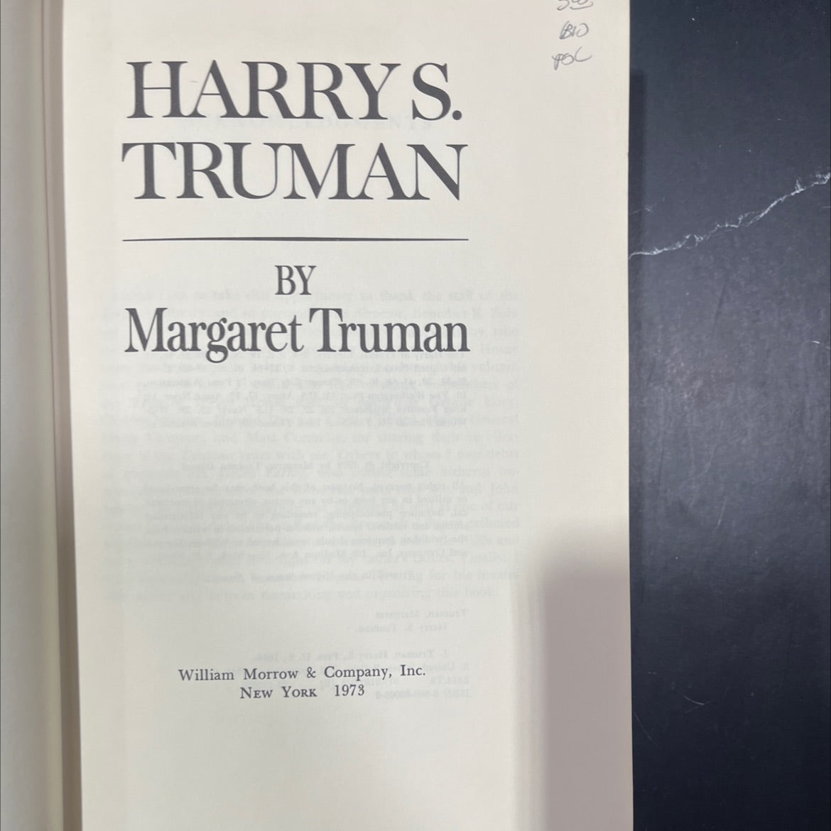 harry s. truman book, by Margaret Truman, 1973 Hardcover image 2