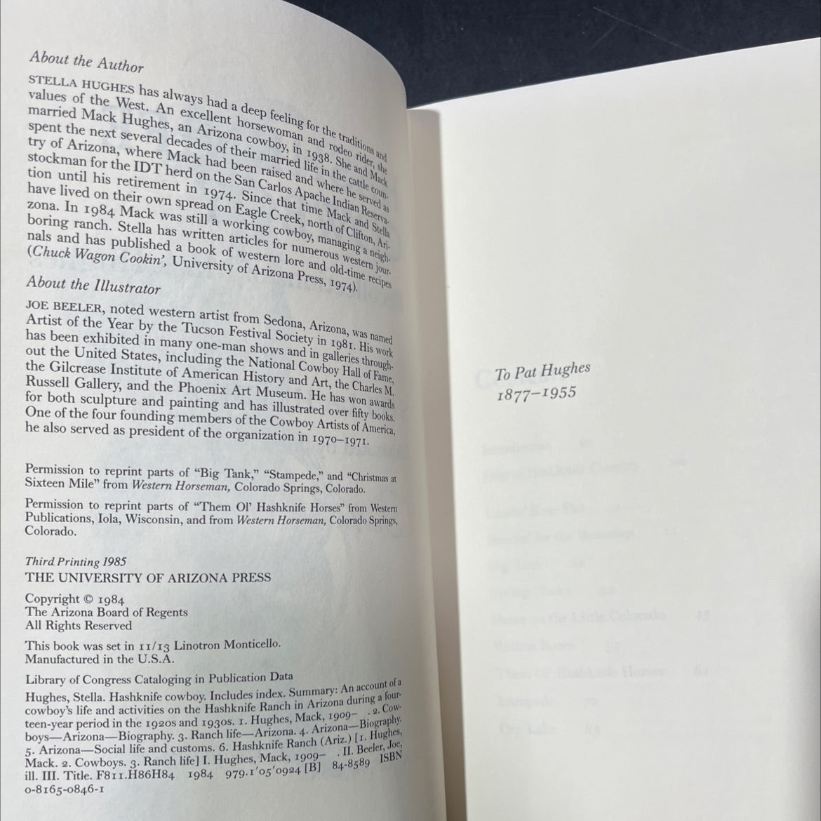 hashknife cowboy recollections of mack hughes book, by stella hughes, 1984 Hardcover image 3