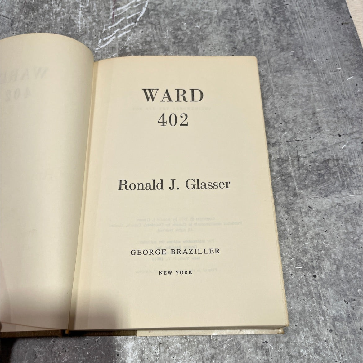 haw ward 402 book, by Ronald J. Glasser, 1973 Hardcover image 2