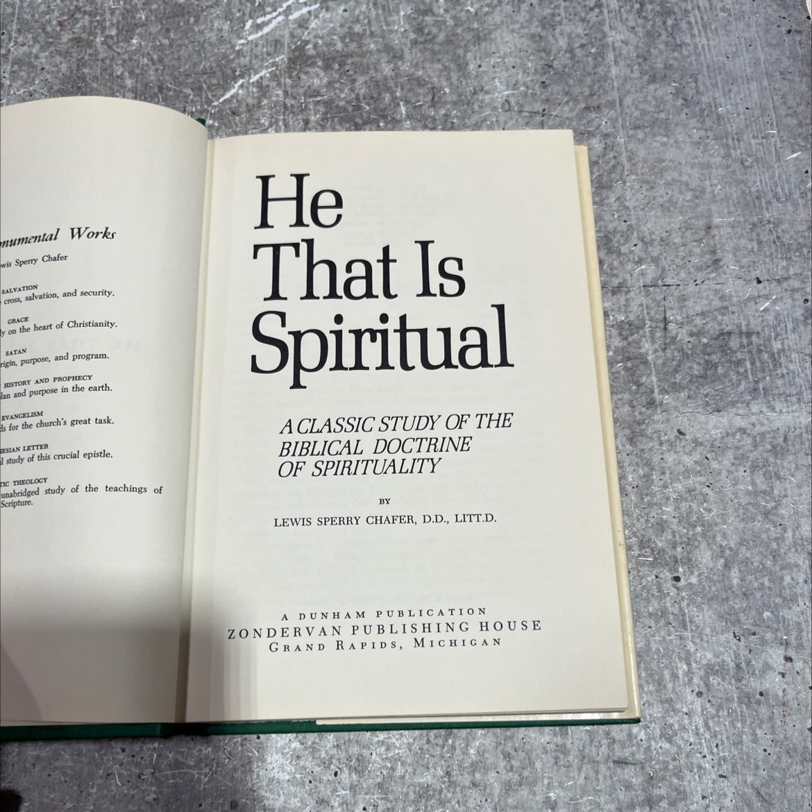 he that is spiritual book, by lewis sperry chafer, 1967 Hardcover image 2