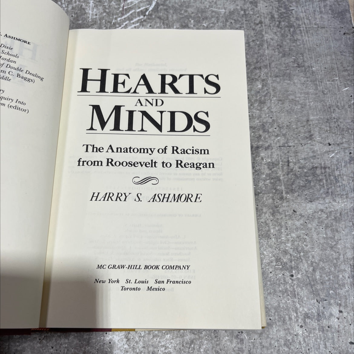 hearts and minds the anatomy of racism from roosevelt to reagan book, by harry s. ashmore, 1982 Hardcover image 2
