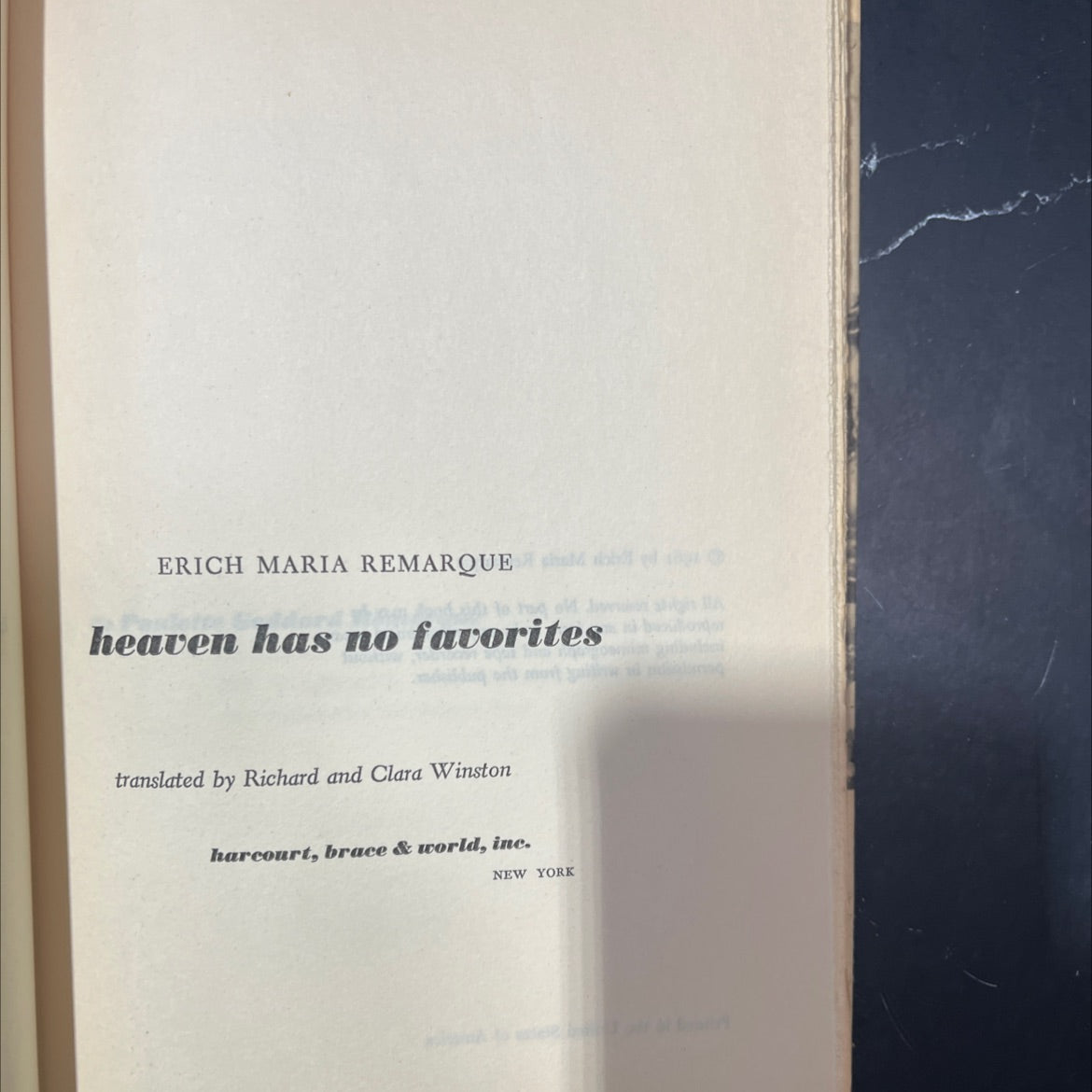 heaven has no favorites book, by Erich Maria Remarque, 1961 Hardcover image 2