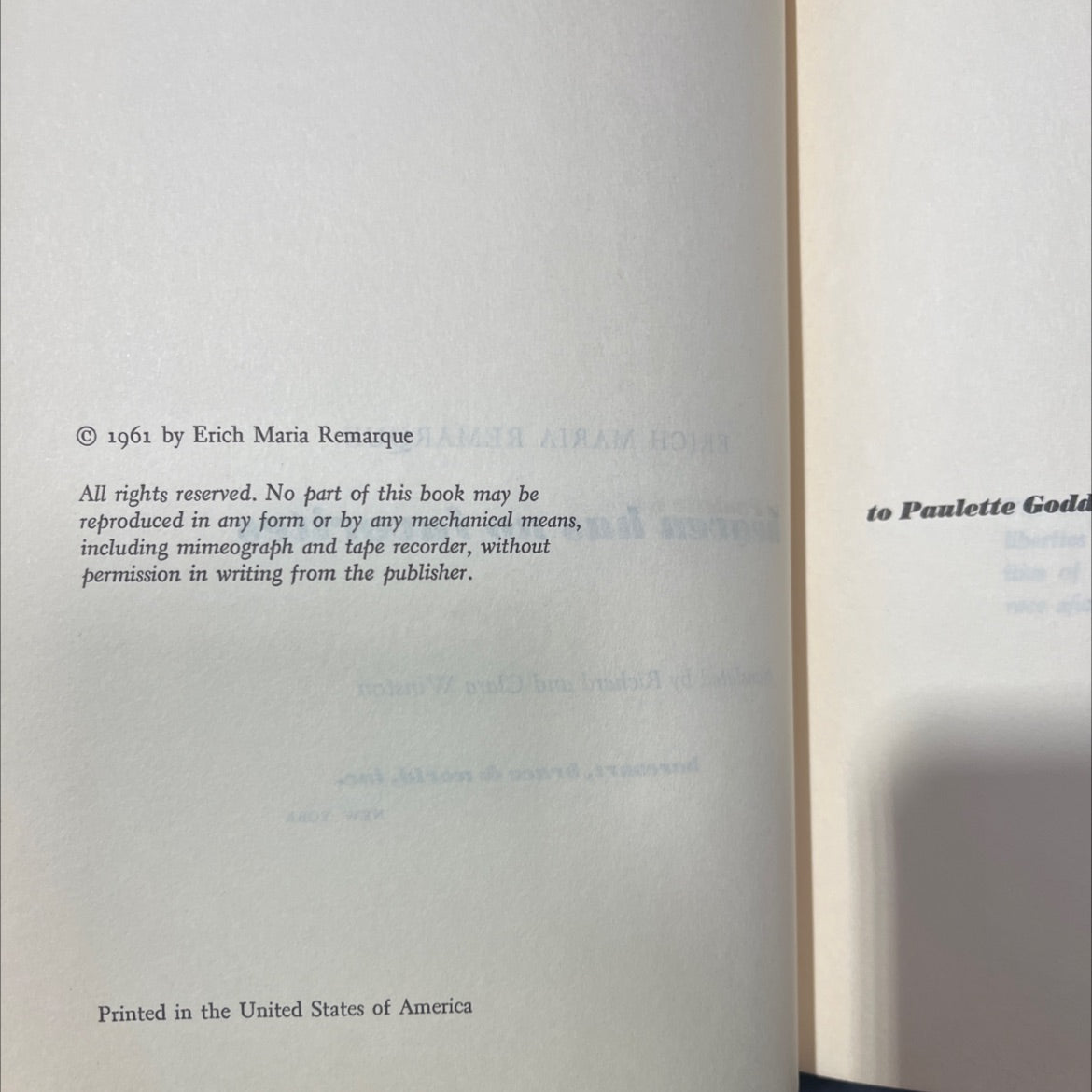 heaven has no favorites book, by Erich Maria Remarque, 1961 Hardcover image 3