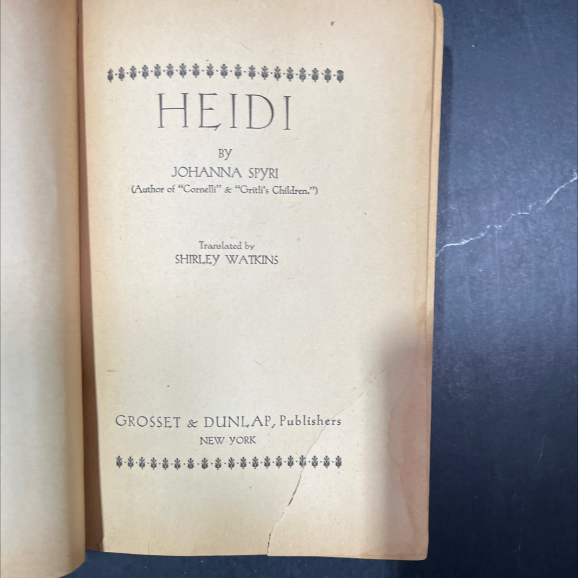 heidi book, by johanna spyri, 1925 Hardcover image 2