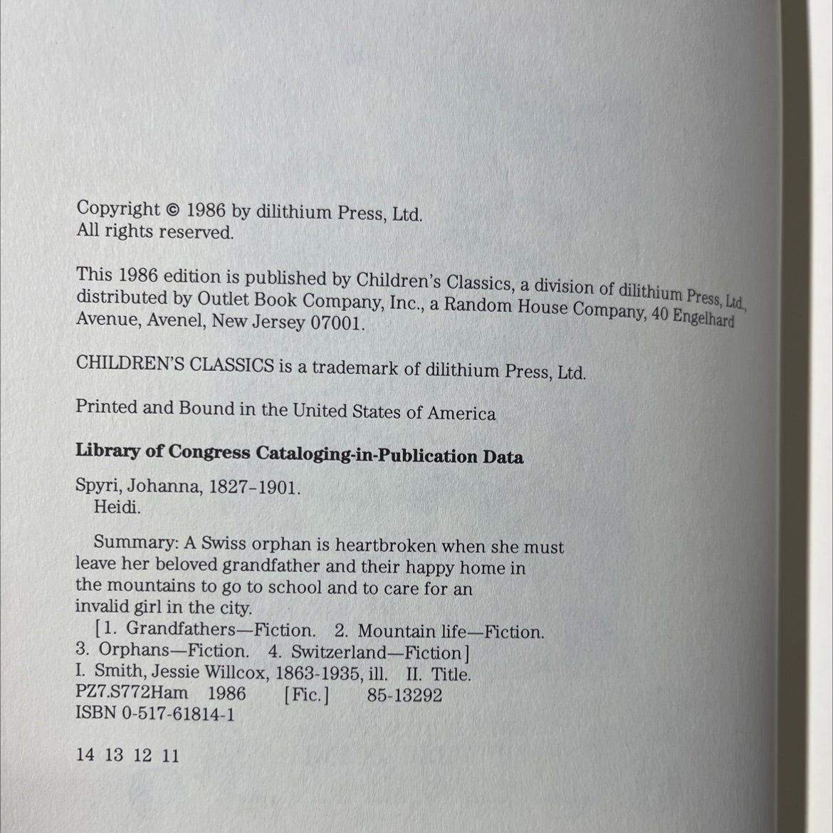 heidi book, by johanna spyri, 1986 Hardcover image 3