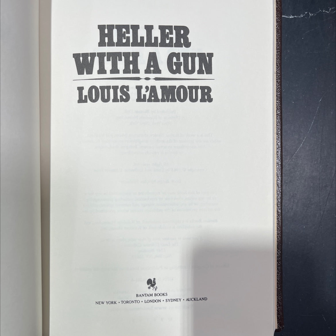 heller with a gun book, by louis l'amour, 1985 Leather image 2