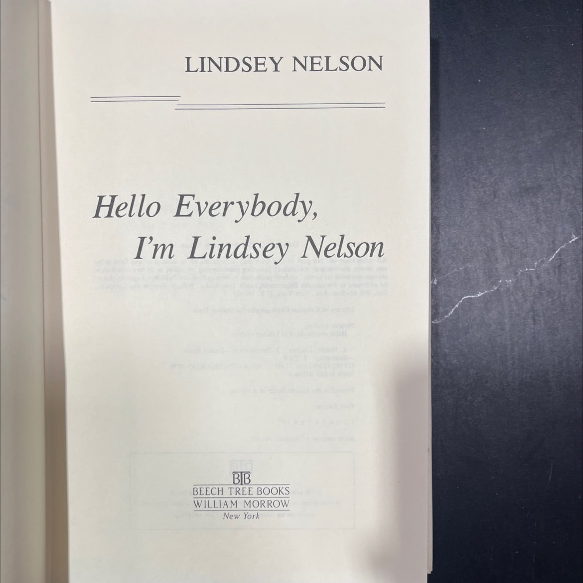 SIGNED hello everybody, i'm lindsey nelson book, by Lindsey Nelson, 1985 Hardcover, First Edition, Vintage image 2