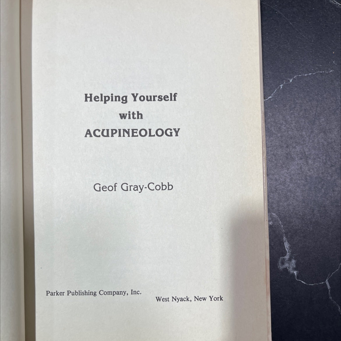 helping yourself with acupineology book, by geof gray-cobb, 1980 Hardcover image 2