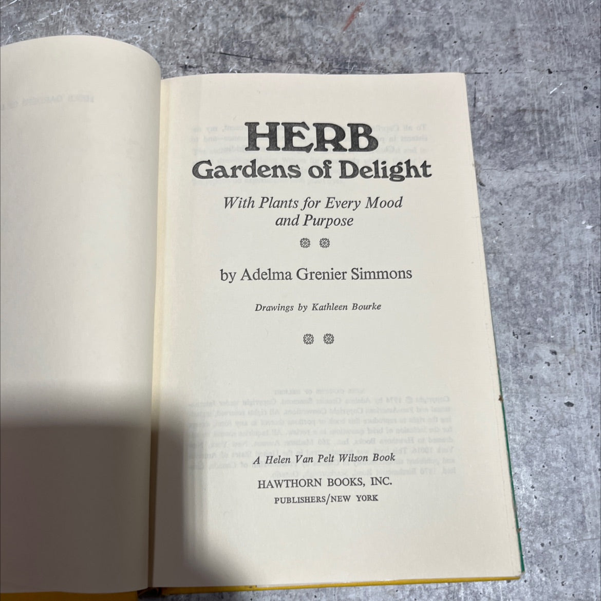 herb gardens of delight with plants for every mood and purpose book, by Adelma Grenier Simmons, 1974 Hardcover image 2