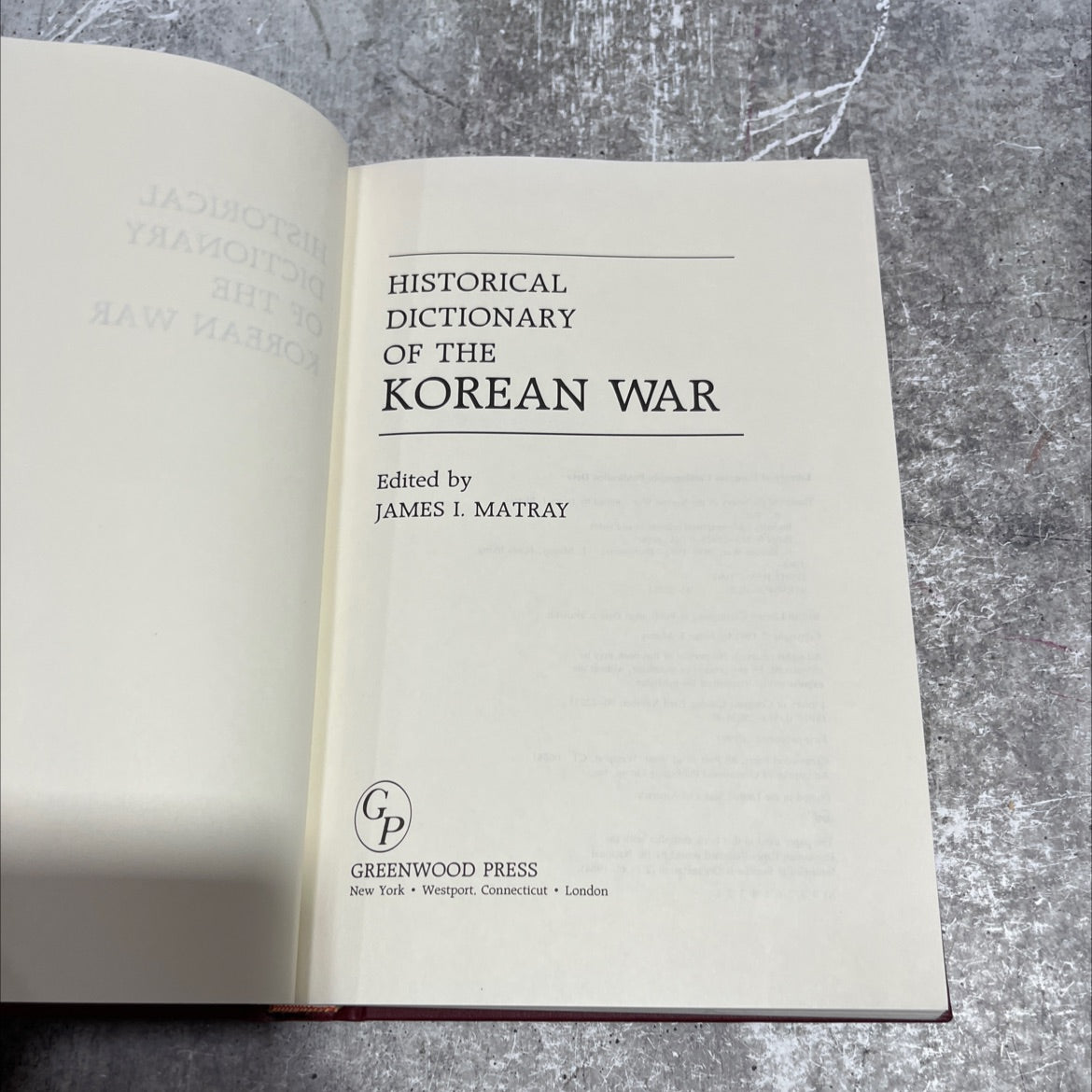 historical dictionary of the korean war book, by James I. Matray, 1991 Hardcover image 2