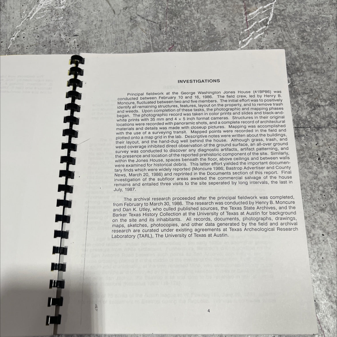 historical research at the george washington jones homestead 41bp86, bastrop county, texas book, by david g. robinson, image 3