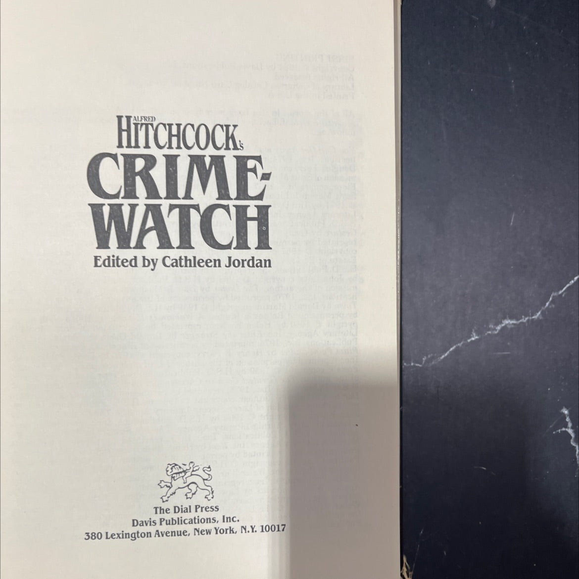 hitchcock crime watch book, by cathleen jordan, 1984 Hardcover image 2