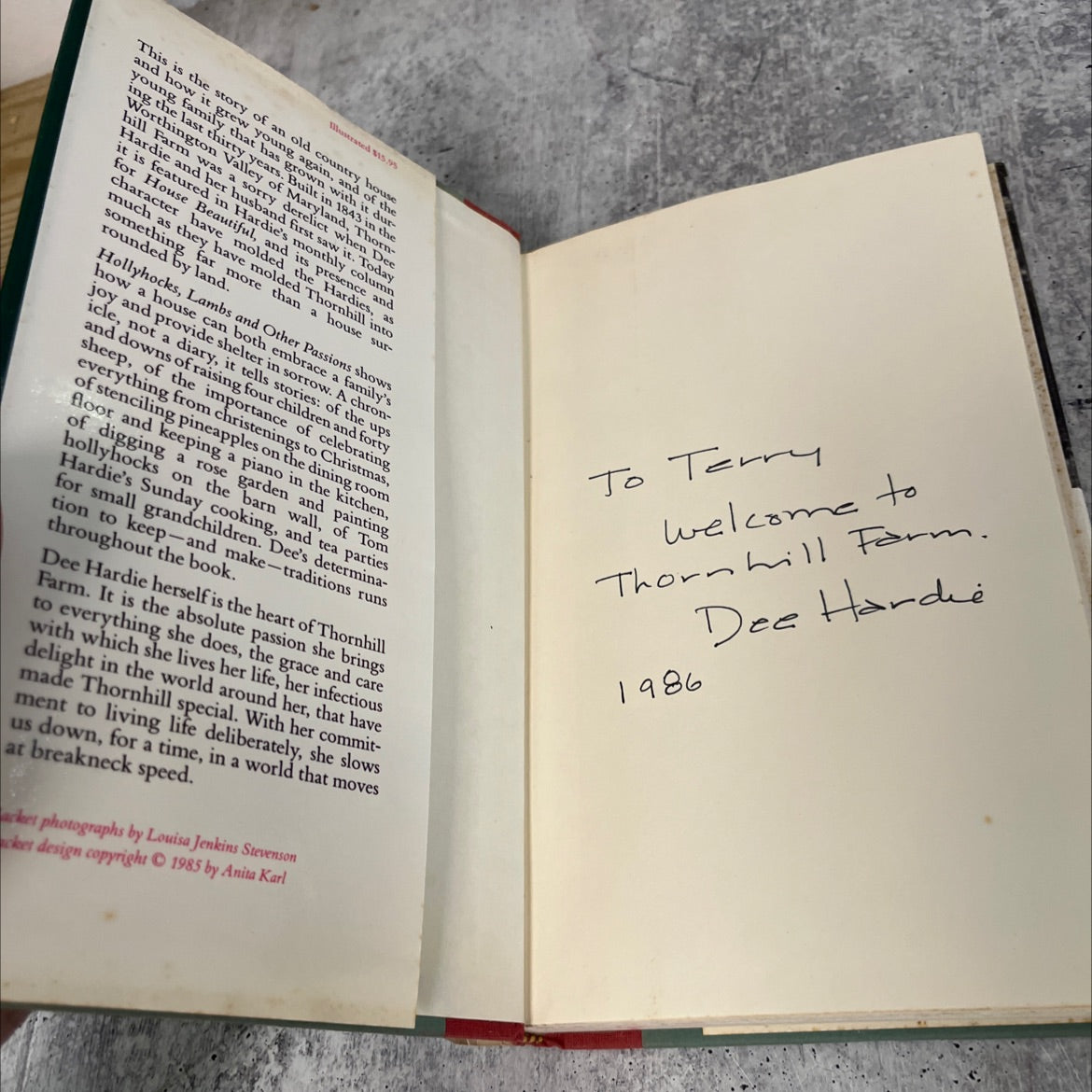 SIGNED hollyhocks, lambs and other passions book, by Dee Hardie, 1985 Hardcover, Vintage image 4