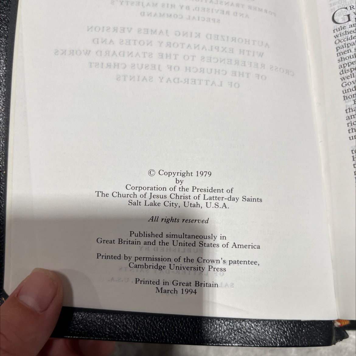 holy bible, authorized king james version book, by unknown, 1989 Leather image 3