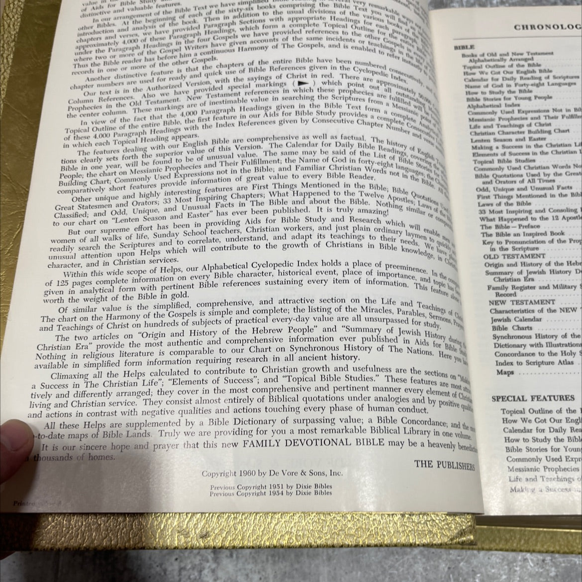 holy bible, devotional alphabetical indexed family bible book, by De Vore & Sons, Inc., 1960 Hardcover image 3