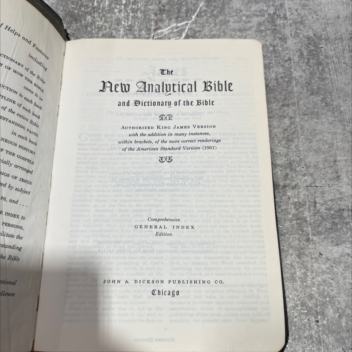 holy bible, king james version book, by john a. dickson, 1973 Leather image 2