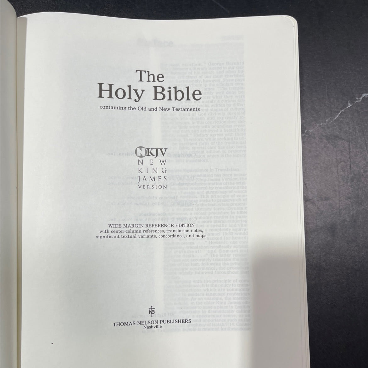holy bible, new king james version book, by unknown, 1985 Leather image 2
