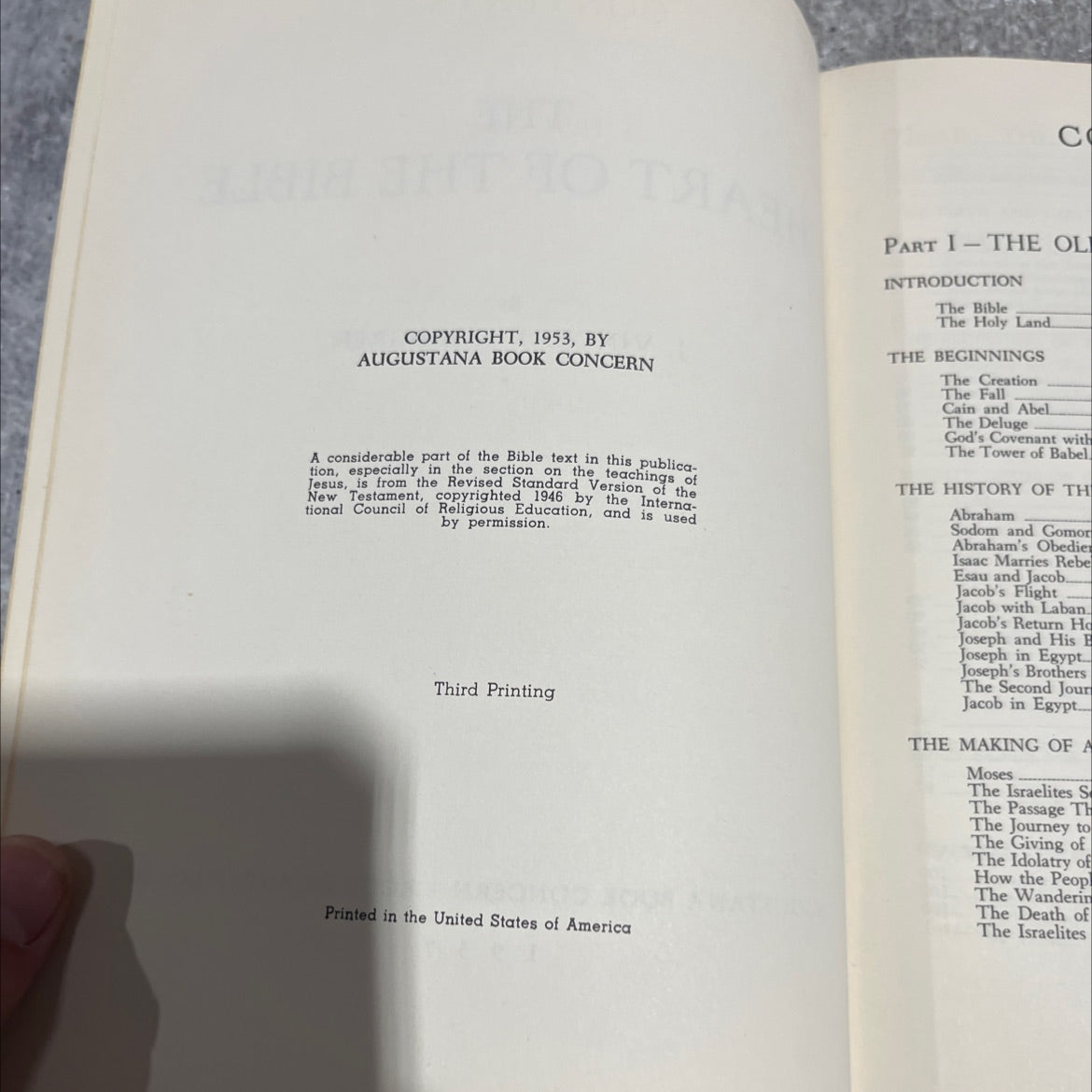 holy bible: the heart of the bible book, by j. vincent nordgren, 1957 Hardcover image 3