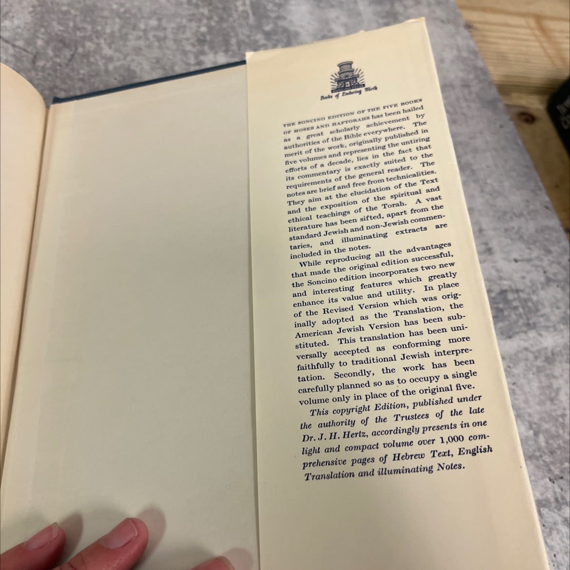 holy bible: the pentateuch and haftorahs book, by dr. j. h. hertz, 1937 Hardcover image 4